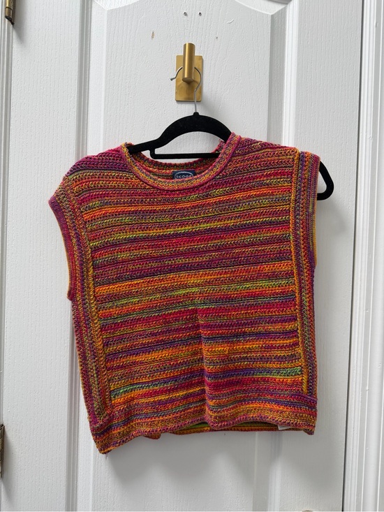 Scoop NYC Sweaters - Scoop Multicolor Crocheted Sleeveless Sweater